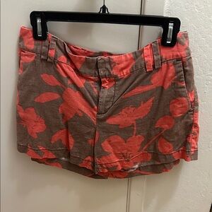Ann Taylor Loft Floral Women's Shorts - Brown and Peach